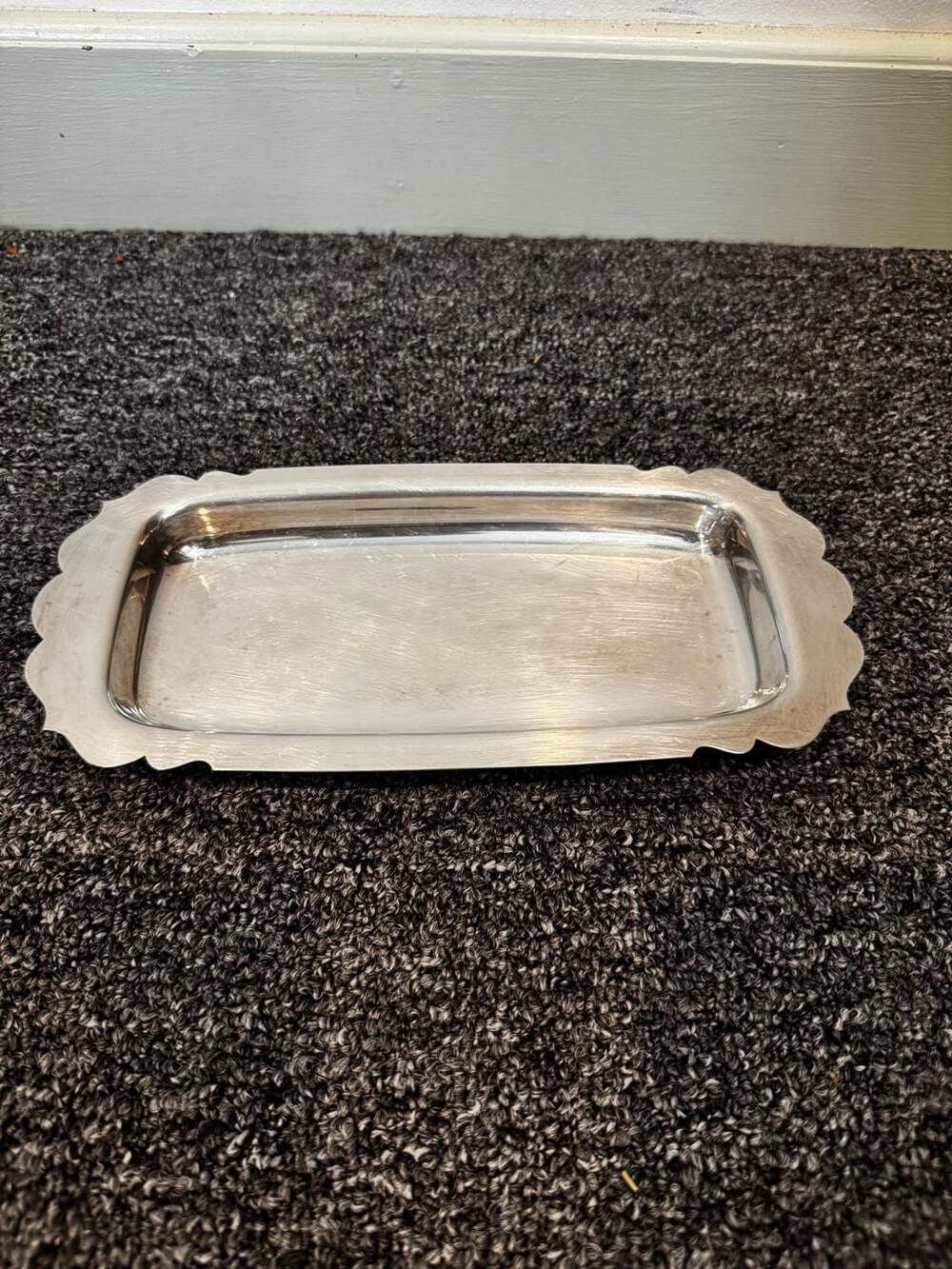 Vintage Wm. Rogers Silverplate Rectangular Relish or Cranberry Serving Tray